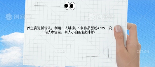 AI养生赛道新玩法，10条作品涨粉5.2W，操作简单，新人小白能轻松制作-知源网创