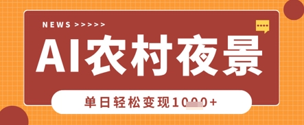 Deepseek制作农村夜景视频，一条视频点赞20W+，单日变现数张-知源网创