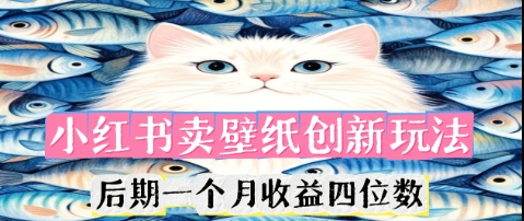 小红书卖壁纸创新玩法，后期一个月收益四位数-知源网创