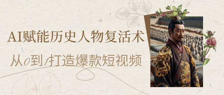 （14311期）AI赋能历史人物复活术：从0到1打造爆款短视频-知源网创