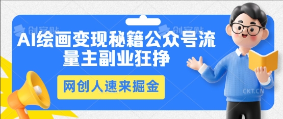 AI绘画变现秘籍：公众号流量主副业狂挣，网创人速来掘金-知源网创