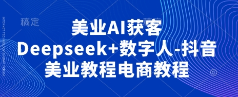美业AI获客Deepseek+数字人-抖音美业教程电商教程-知源网创