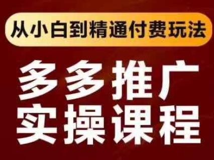 拼多多推广实操课程，从小白到精通付费玩法-知源网创