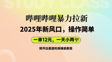 哔哩哔哩暴力拉新：2025年新风口，一单12元，一天数张(附开白渠道和保姆级教程)-知源网创